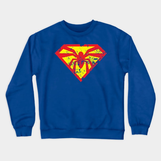 Spiderboy (Distressed) Crewneck Sweatshirt by frizbee